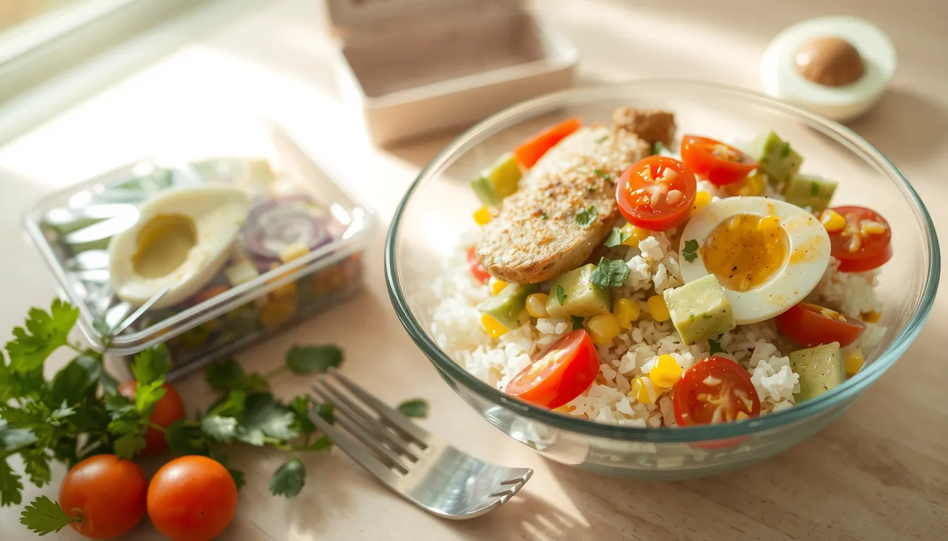 salade poulet et riz